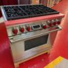 36'' Wolf Dual Fuel LP Range DF366 (Used Liquid Propane) - Image 3