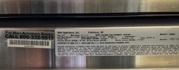 30'' Wolf Gas Range GR304 (New Showroom Model) - Image 2