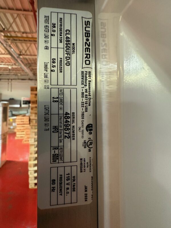 48'' Subzero Refrigerator French Door Panel Ready CL4850UFDO (New 2024) - Image 7