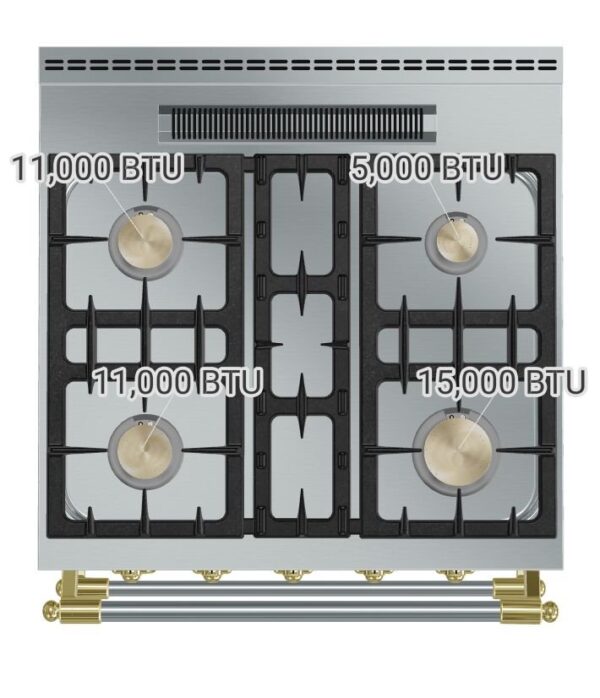 28'' Lacanche Cormatin Classique DUS7EDZ Dual Fuel Range in Griotte Red With Brass (Used) - Image 12