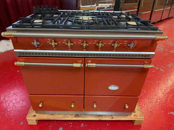 39 3/8'' Lacanche Cluny Dual Fuel Range LG1052GE Terracotta With Brass (Used)