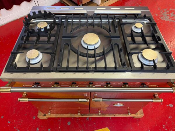 39 3/8'' Lacanche Cluny Dual Fuel Range LG1052GE Terracotta With Brass (Used) - Image 6