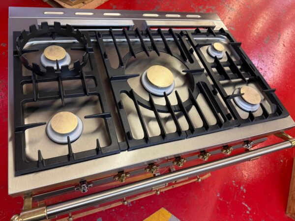 39 3/8'' Lacanche Cluny Dual Fuel Range LG1052GE Terracotta With Brass (Used) - Image 8