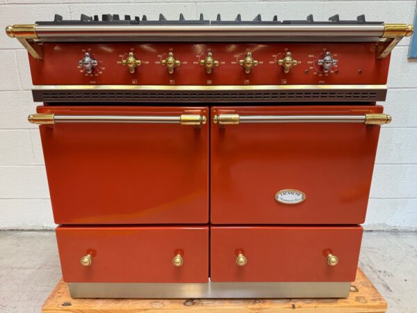 39 3/8'' Lacanche Cluny Dual Fuel Range LG1052GE Terracotta With Brass (Used) - Image 5
