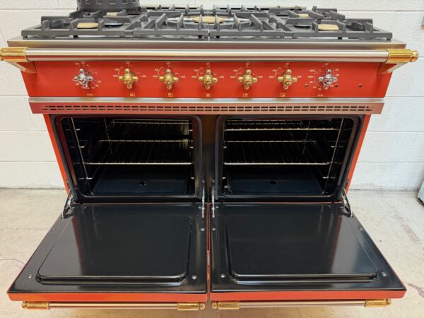 39 3/8'' Lacanche Cluny Dual Fuel Range LG1052GE Terracotta With Brass (Used) - Image 9