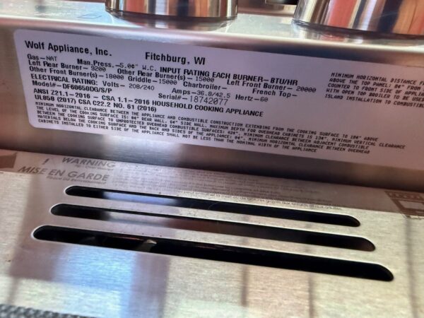 60'' Wolf M Series Dual Fuel Range DF60650DGSP (Used few years old) - Image 11