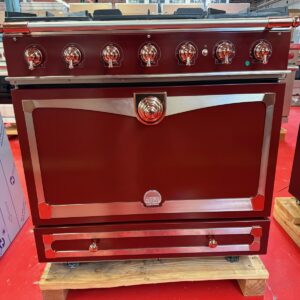 36'' La Cornue Cornufe 90 Albertine  Burgundy With Copper C1RC (Used Natural Gas)