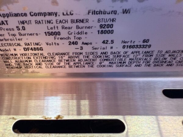48'' Wolf Dual Fuel Range DF486G (Used Natural Gas Only) - Image 12