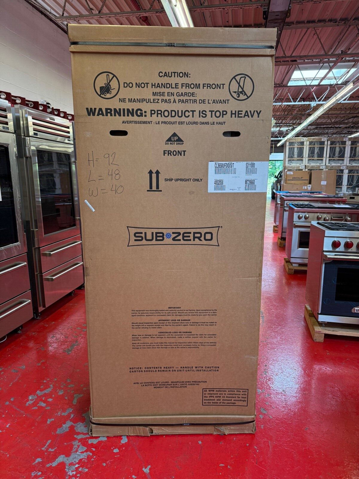 36'' Subzero Refrigerator French Door With Water Dispenser CL3650UFDIDST (New in Box) - Image 4