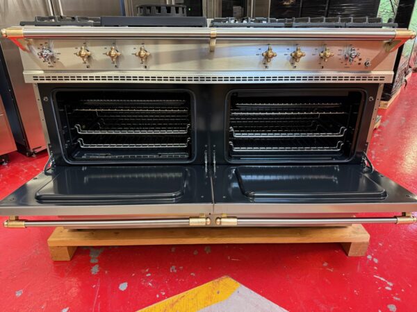 55 5/16” Lacanche Sully Dual Fuel Range DUS1402D00GD Stainless Steel with Brass (Used 2012 Model) - Image 9