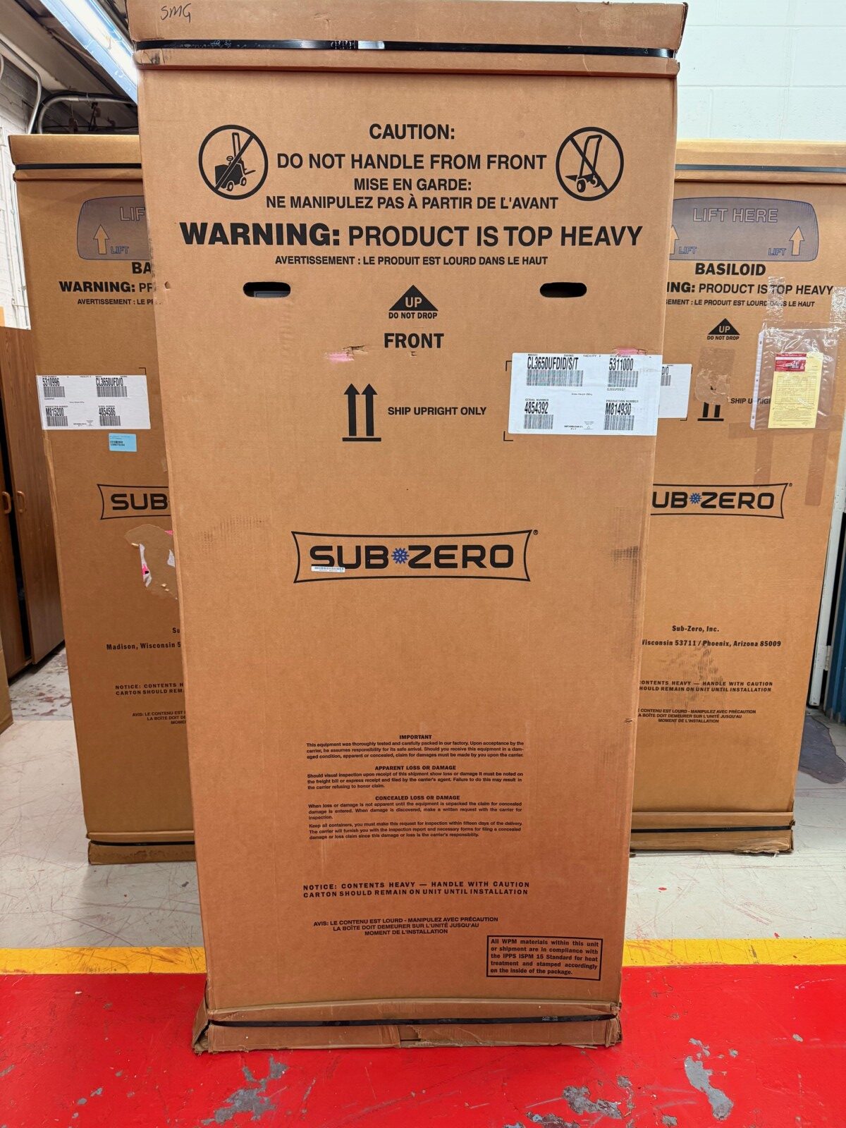 36” Subzero Refrigerator French Door With Water Dispenser CL3650UFDIDST (New in Box)