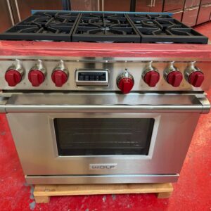 36” Wolf Dual Fuel Propane Range DF366LP (Used)