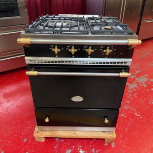 27 9/16'' Lacanche Dual Fuel LP Range LCF731E Black With Brass (Used)