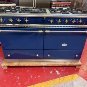 55 5/16” Lacanche Sully Dual Fuel Range Blue With Brass DUS1402D02GDA (Used)