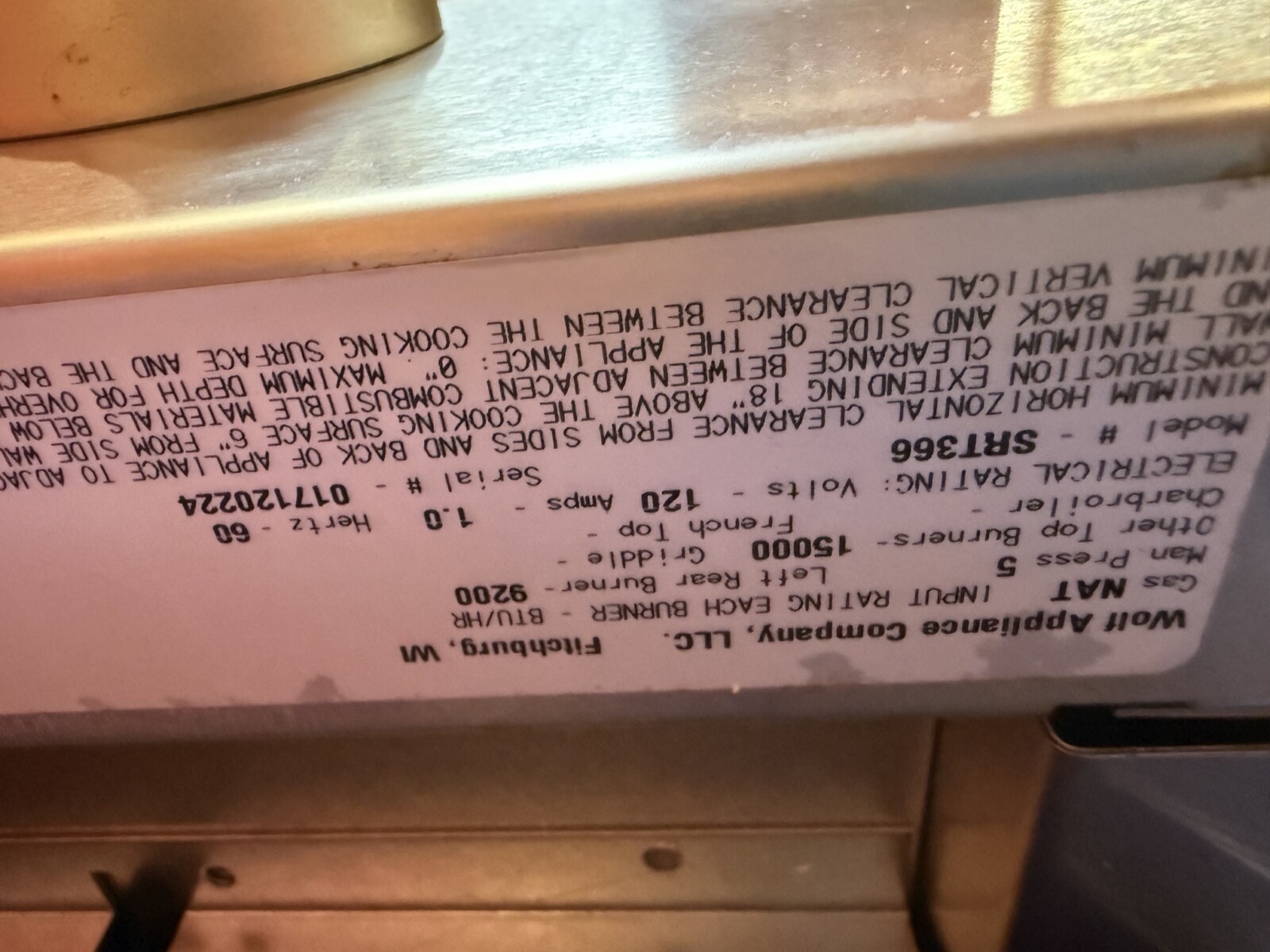 36'' Wolf Natural Gas Range Top SRT366 (Used) - Image 2
